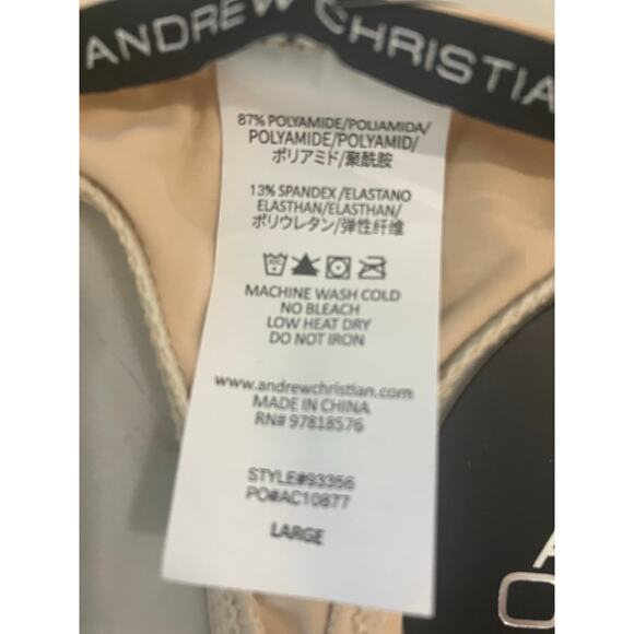 Andrew Christian Low Cut Ring Thong Large Sand - Picture 7 of 9